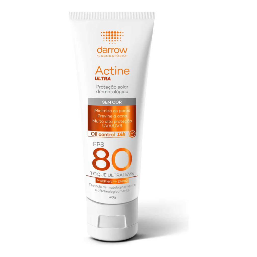 Darrow Actine Ultra Protetor Solar Facial FPS 80 Sem Cor 40g