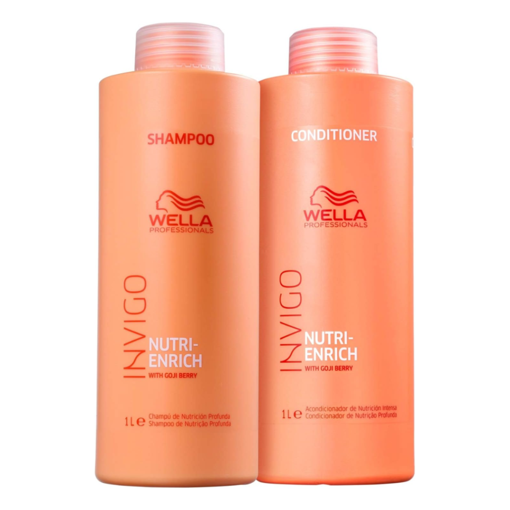 Kit Wella Professionals Invigo Nutri-Enrich Duo Válvula — Shampoo 1L + Condicionador 1L + 2 Válvulas Dosadoras