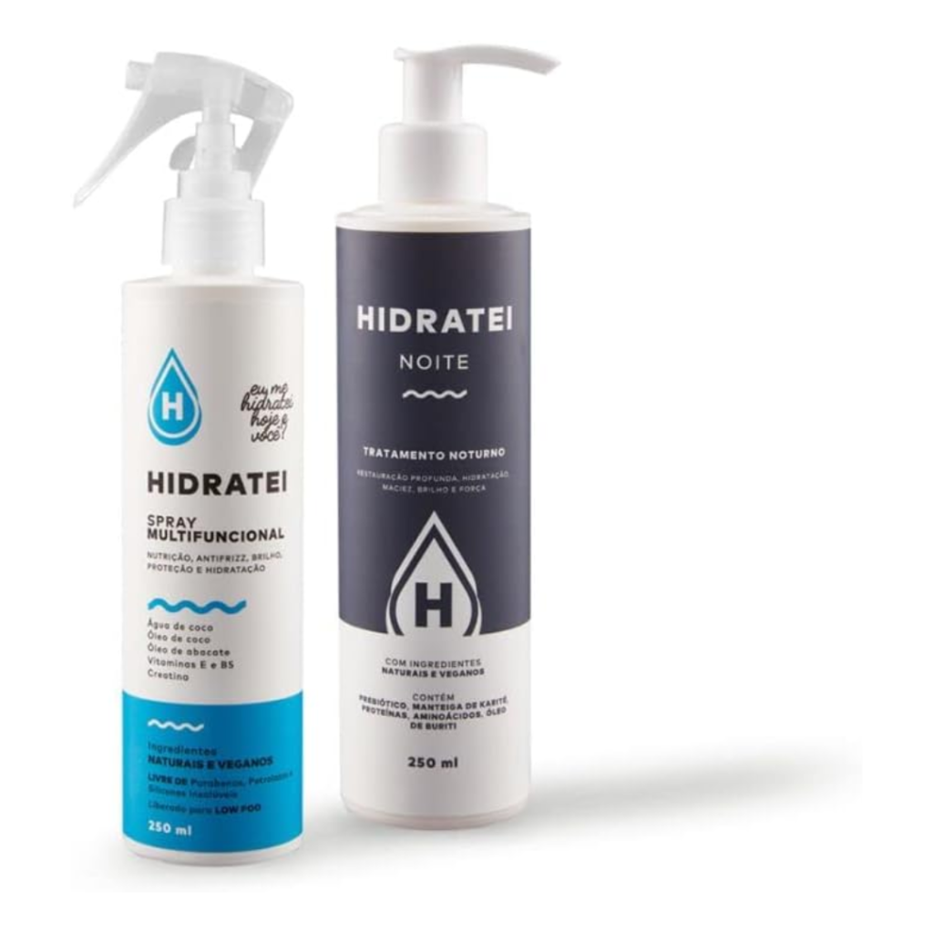 Kit Hidratei Spray Leave-in 250ml + Hidratei Noite 250ml