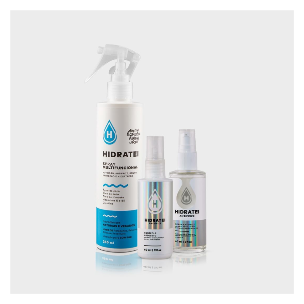 Kit Hidratei Leave-in Multifuncional + Controle Absoluto + Sérum Antifrizz