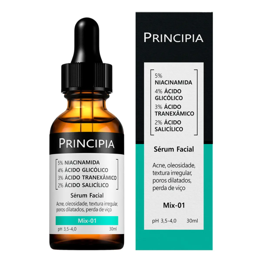 Principia Sérum Mix-01 (Niacinamida + Ácido Glicólico + Ácido Tranexâmico + Ácido Salicílico) 30ml