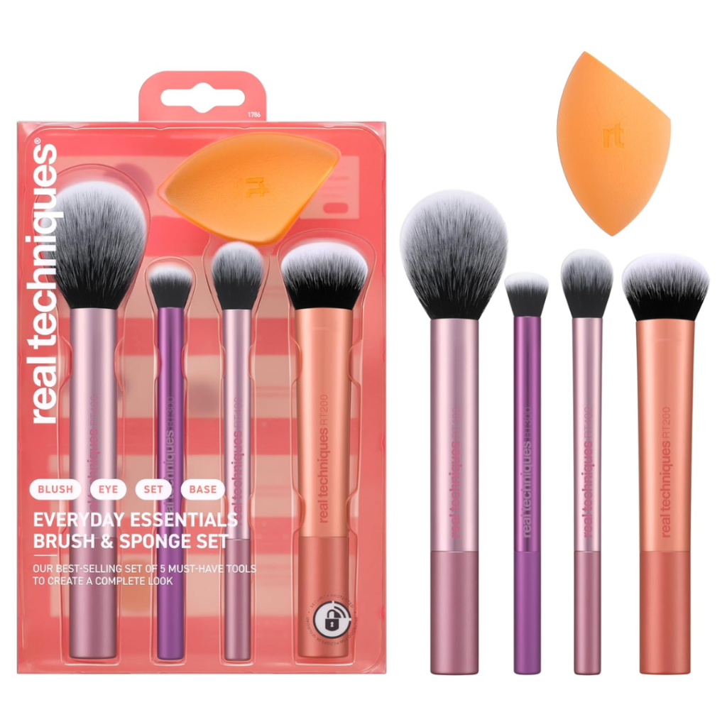 Real Techniques Everyday Essentials — Kit de Pincéis e Esponja