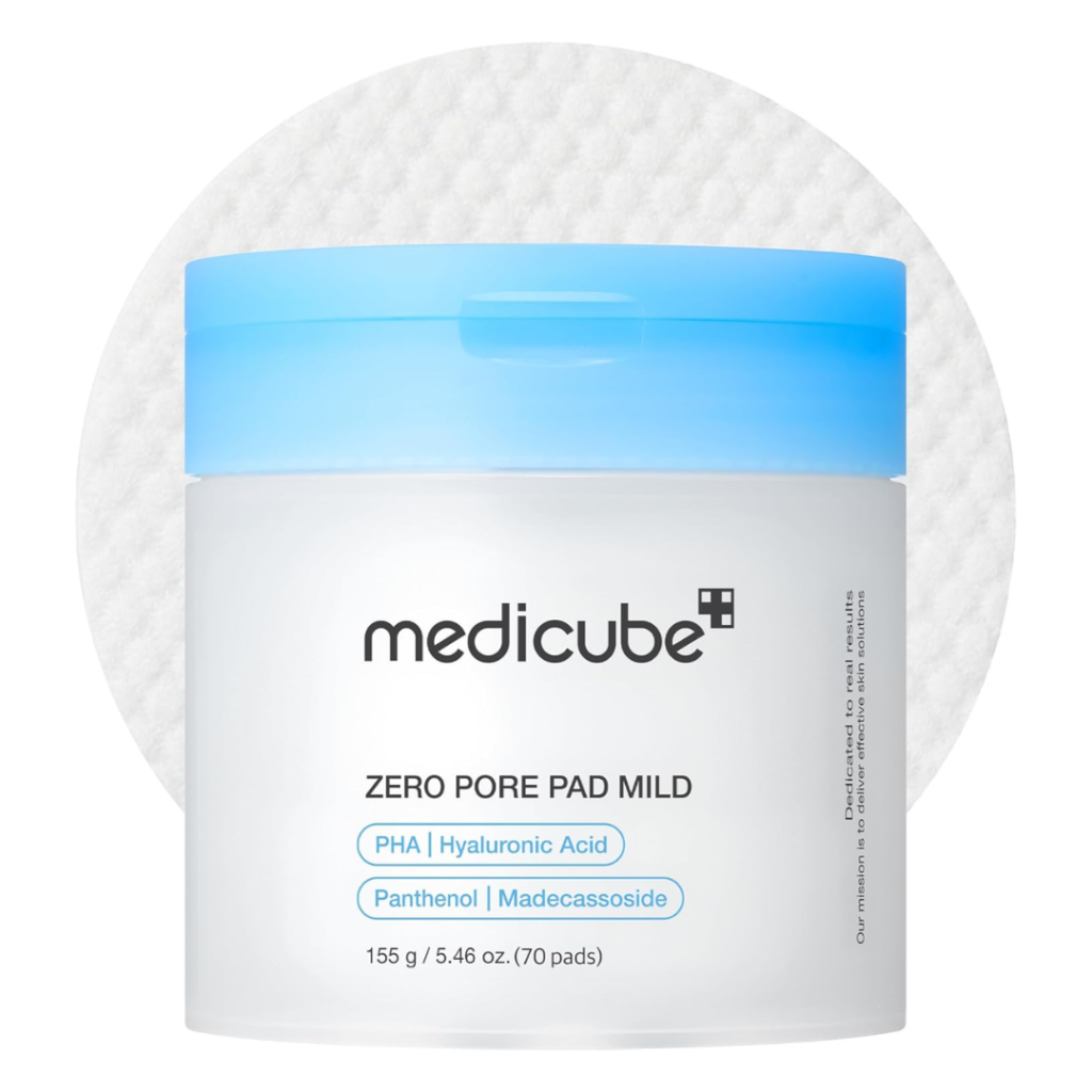 Medicube Zero Pore Pad Mild 2.0 — Toner Pads Suaves com PHA (70 unidades)